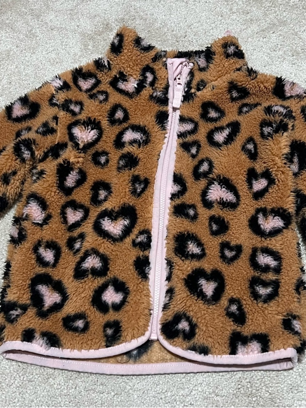 Cat & Jack Kids Plush Leopard Zip Jacket